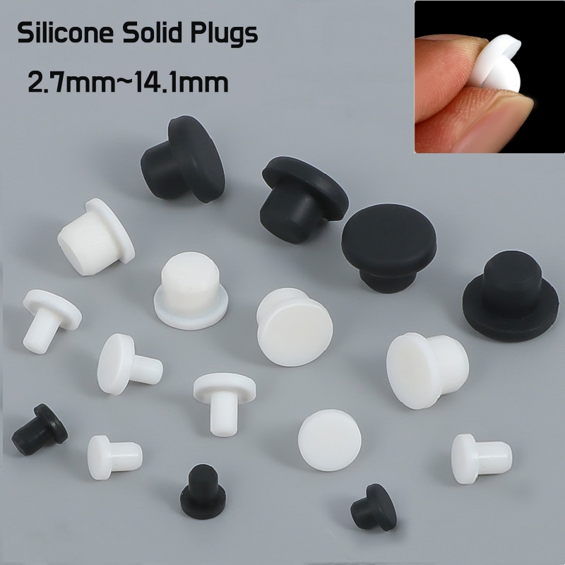 Furniture Screw Type - Tapones de silicona sólidos negros y