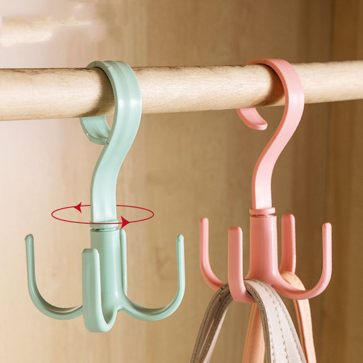 Furniture Hardware Accessories - Ganchos giratorios multifuncionales creativos de cuatro