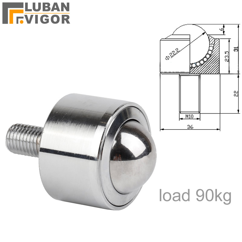 Furniture Screw Type - Rueda Universal de precisión con rodamiento,