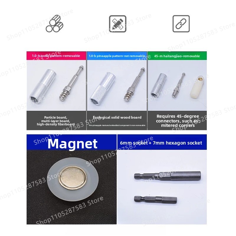 Conector invisible sólido 2 en - Furniture Screw Type reseña y precio